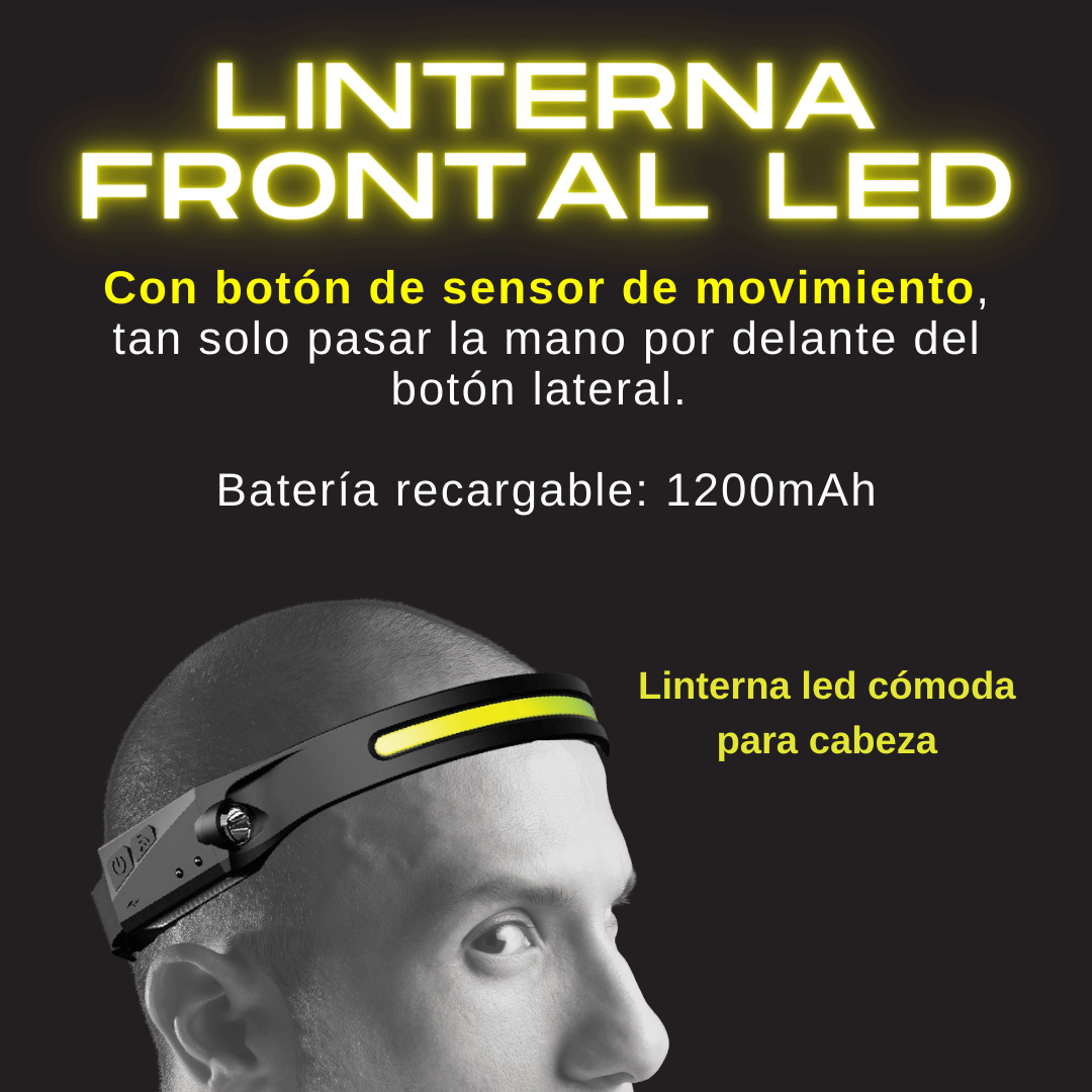 Linterna frontal LED HEADPRO® - Sensor de manos libres