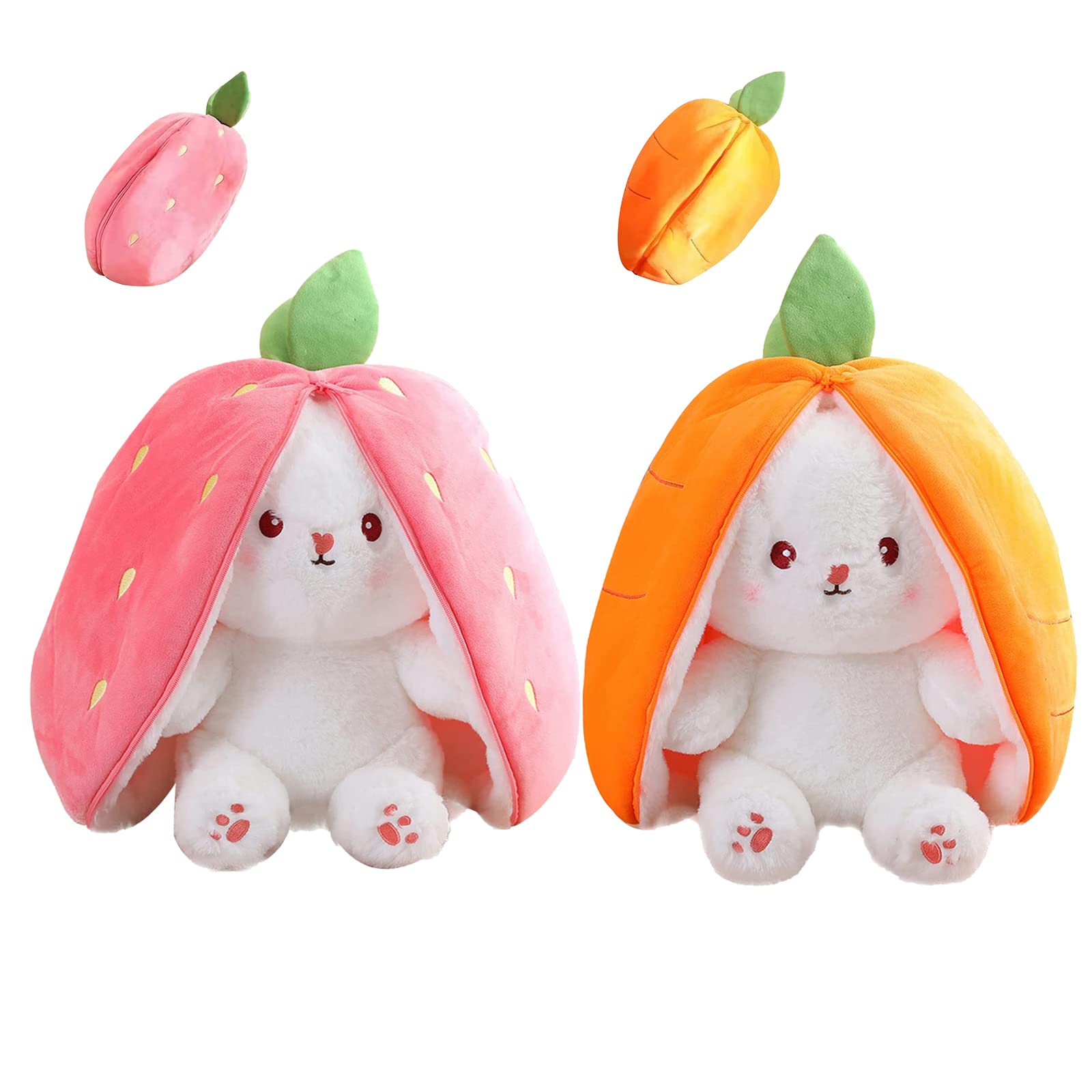 🐇Peluche de Conejo reversible ( Fresa- Zanahoria )🍓 🥕